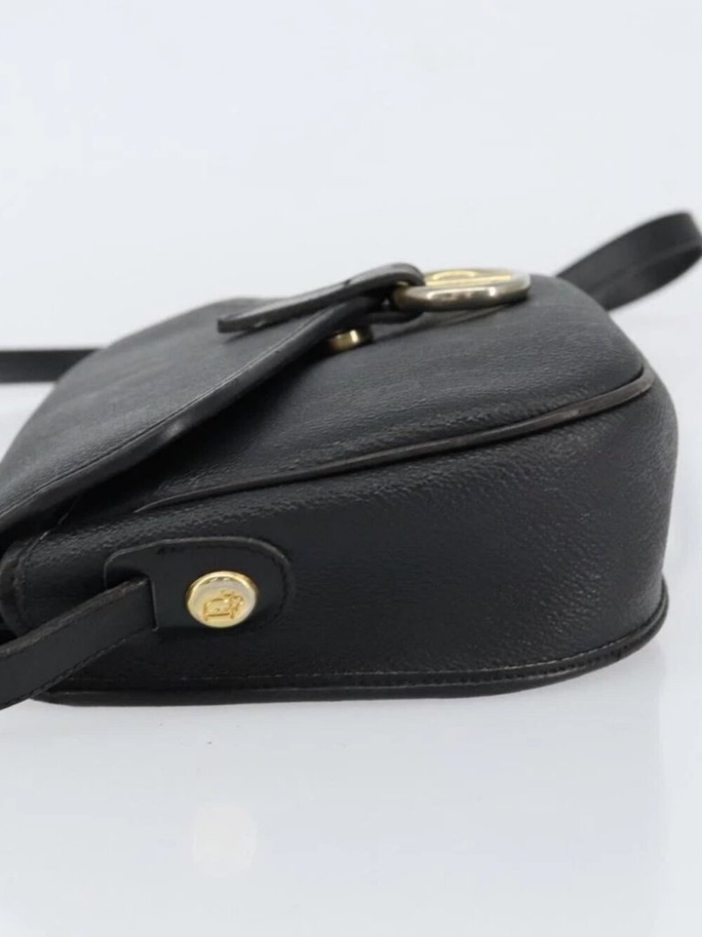 Christian Dior Honeycomb Canvas Shoulder Bag PVC Black Gold - Picture 4 of 16